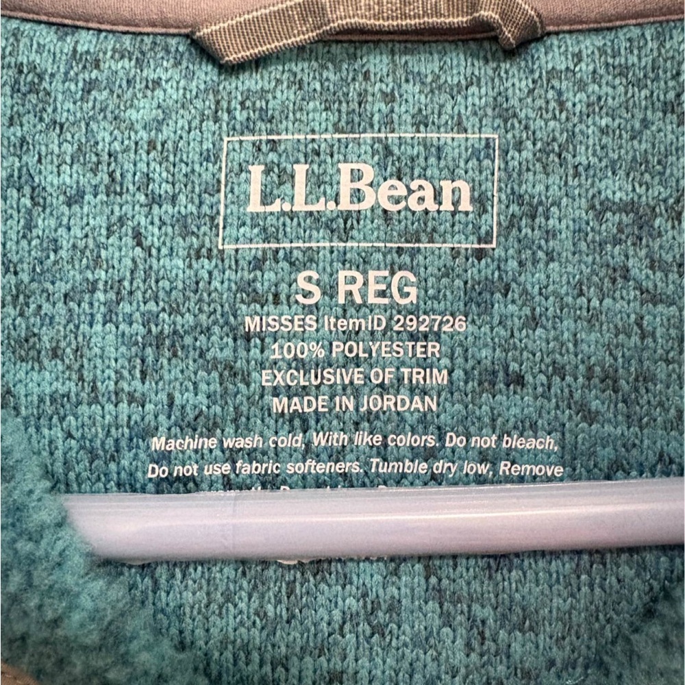 L.L. Bean Women’s Teal Fleece Quarter Snap Pullover Classic Sweater - Picture 3 of 4